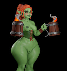 Digital Dark Pin-Ups : Goblin Girl Barmaid "Short stack"