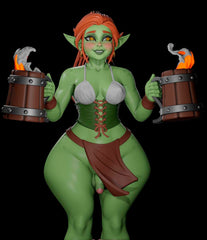 Digital Dark Pin-Ups : Goblin Girl Barmaid "Short stack"